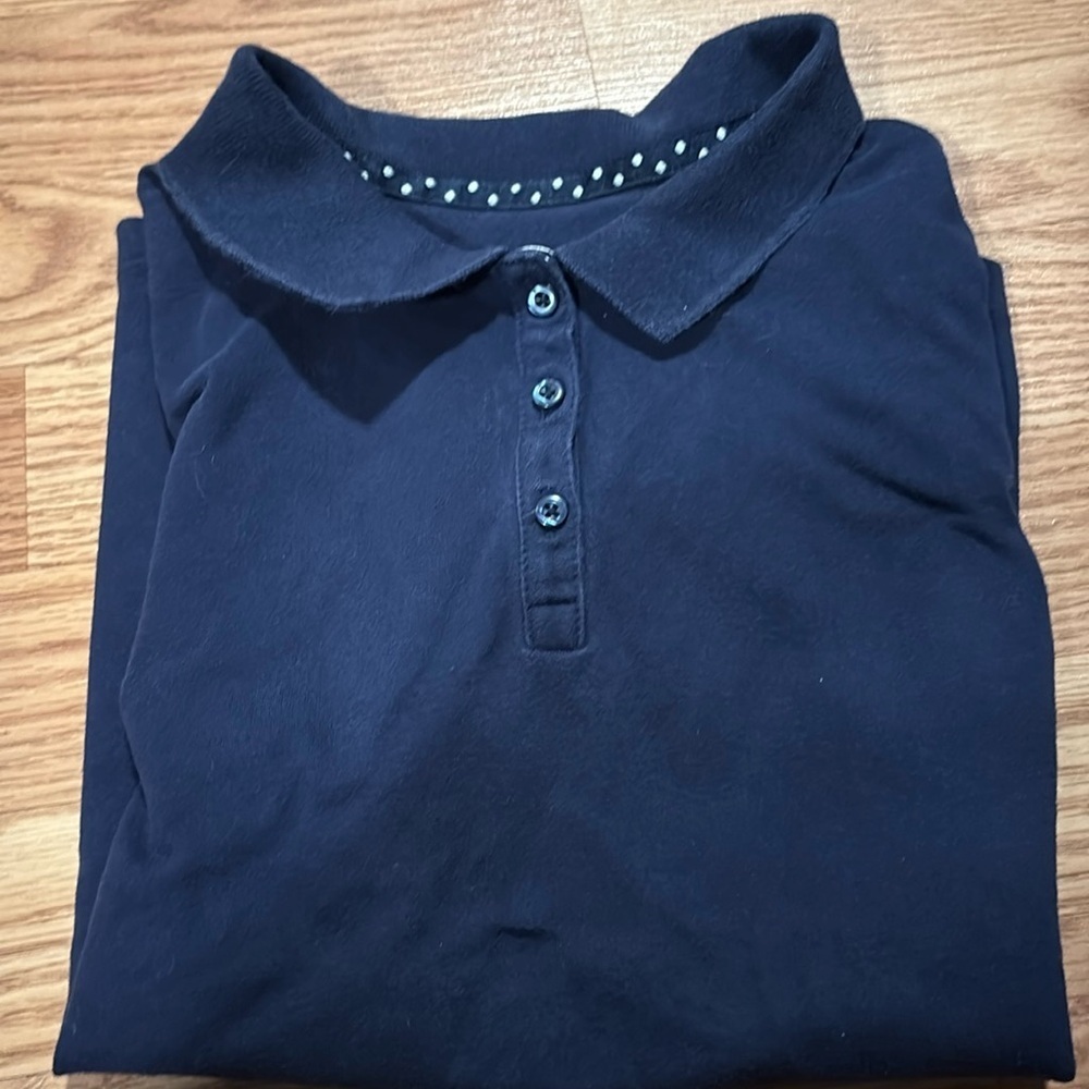 Girls Wonder Nation XL 14/16 girls navy blue polo short sleeve shirt with collar